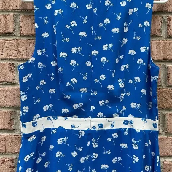 Ann Taylor Factory NWT Blue Floral Sleeveless Dress - Picture 7 of 9